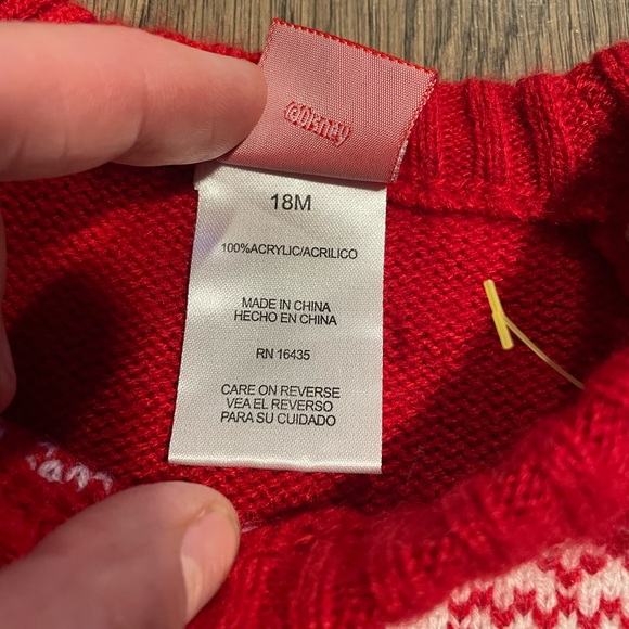 Disney Holiday Sweater Minnie Mickey, Baby Girl’s 18 mo. - Picture 3 of 5